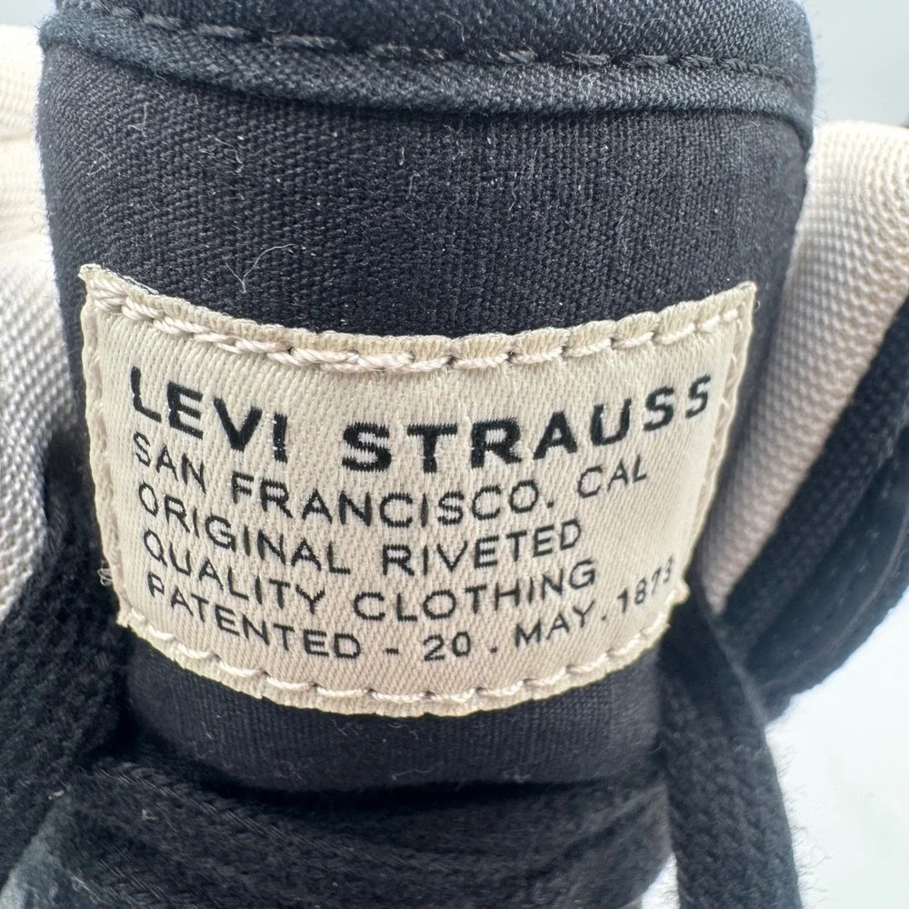 New Levi Strauss Women's Black High Top Canvas Sneakers Shoes Size 7.5